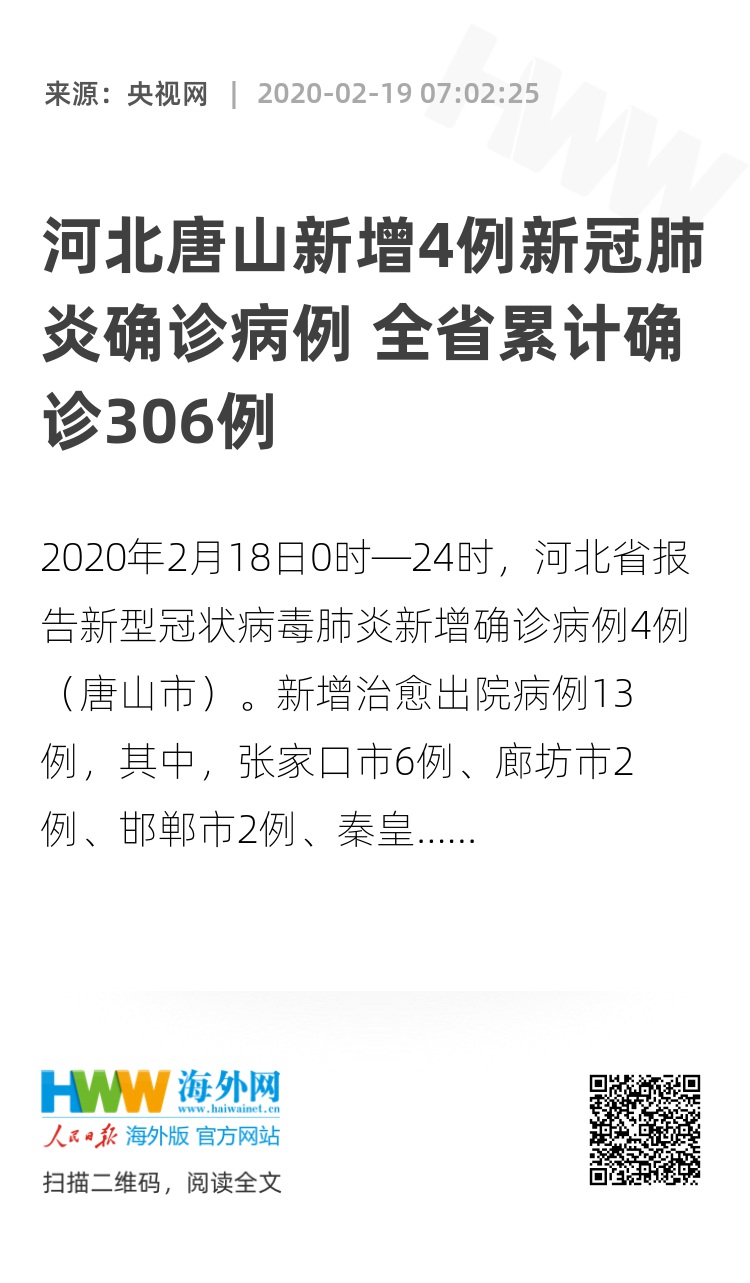 唐山最新型冠状病毒疫情动态更新